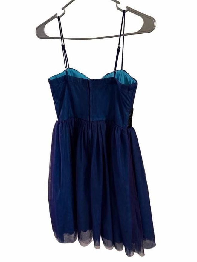 XOXO Cocktail Dress Size 5 Blue Sequin 3