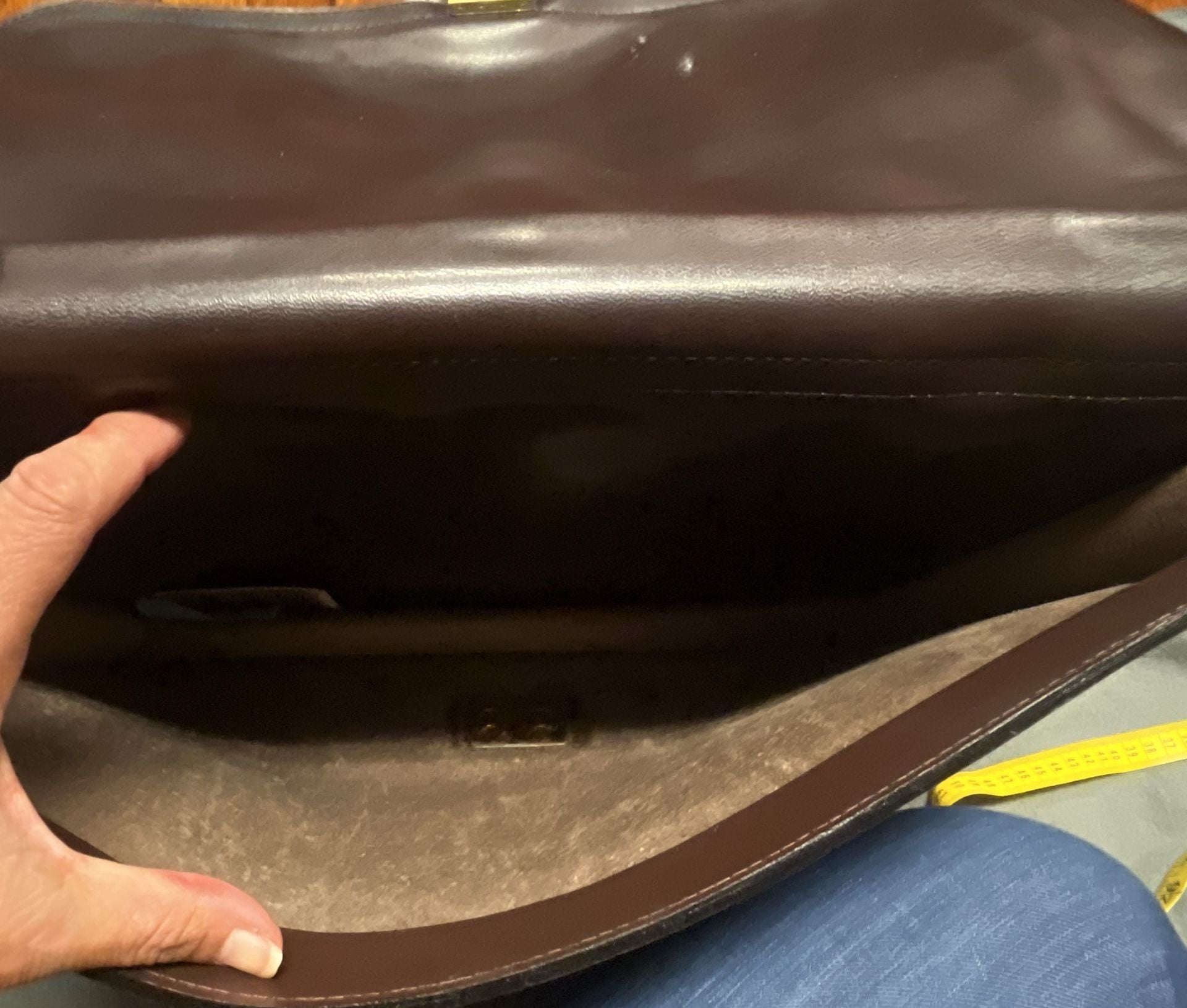 Gold Pfeil Vintage Brown Leather Briefcase Document Bag 15