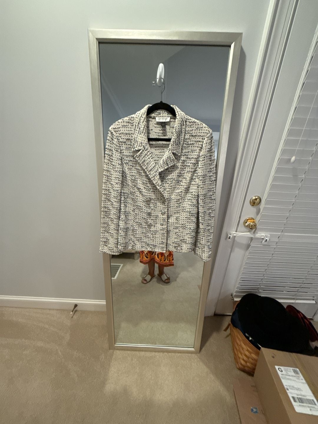 St. John Collection Blazer Size 12 Tweed Blue 2