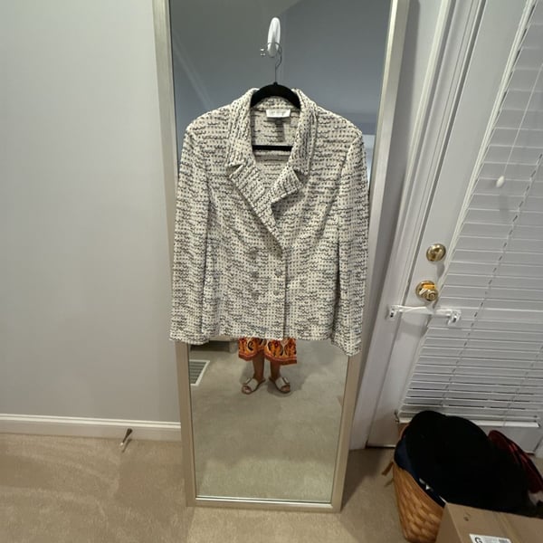 St. John Collection Blazer Size 12 Tweed Blue