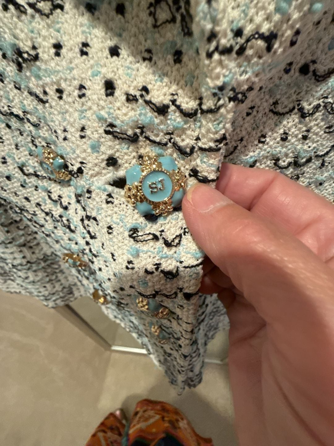 St. John Collection Blazer Size 12 Tweed Blue 3