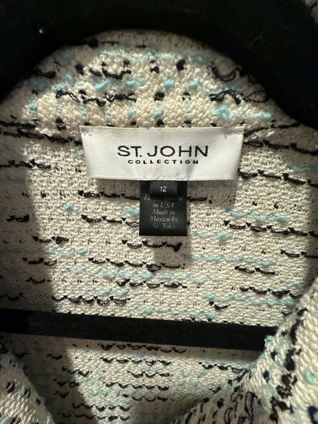 St. John Collection Blazer Size 12 Tweed Blue 4