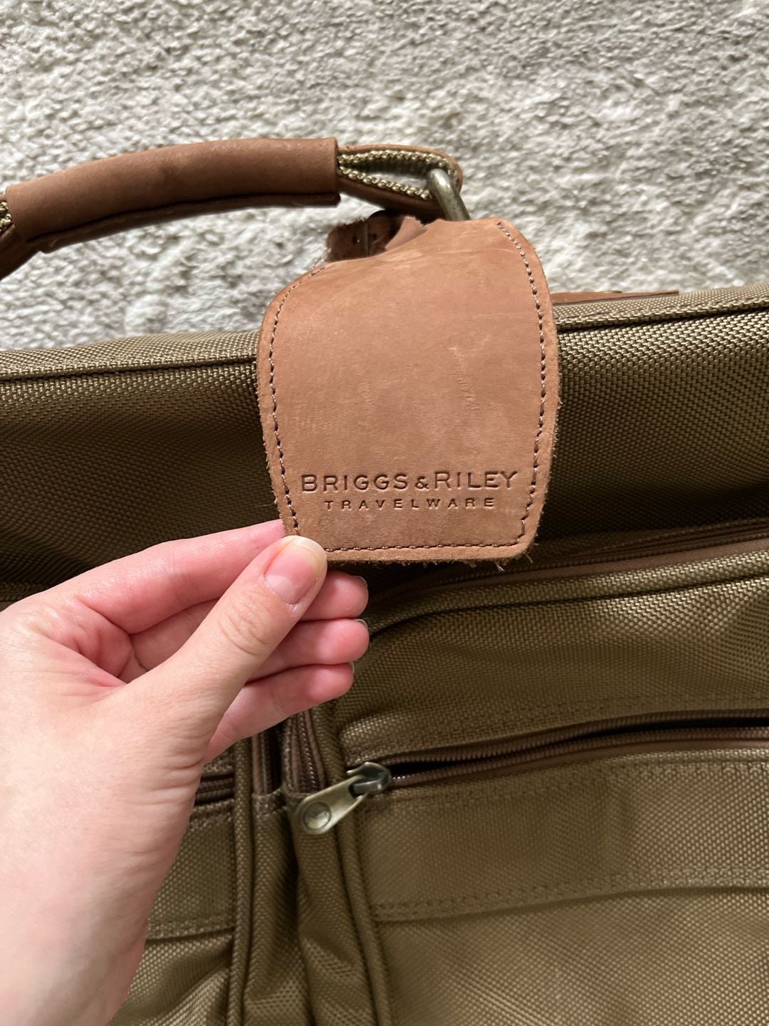 Briggs & Riley Garment Bag Brown Ballistic Nylon Leather 3