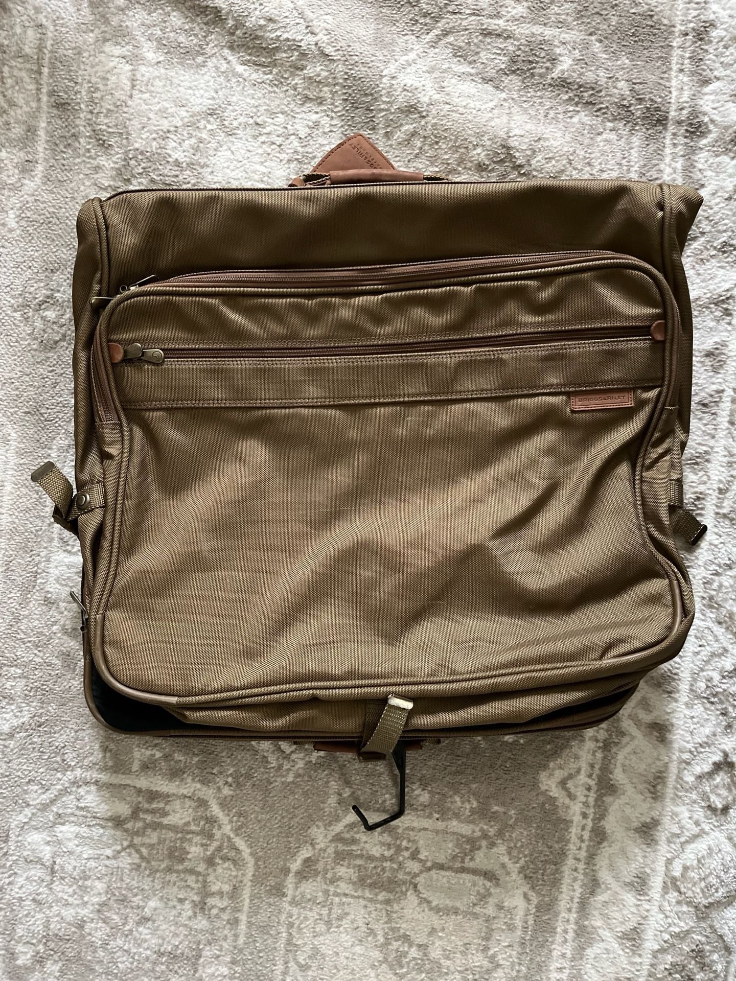 Briggs & Riley Garment Bag Brown Ballistic Nylon Leather 5