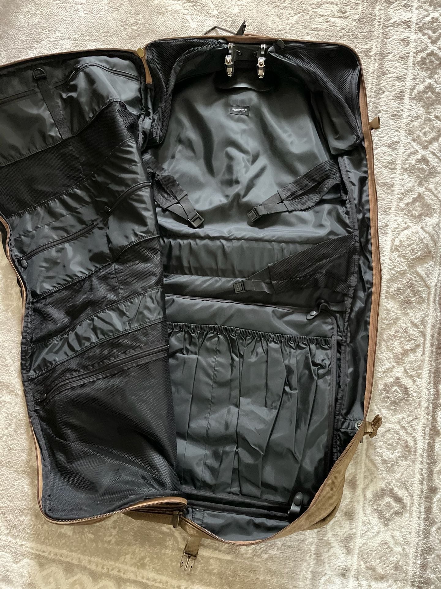Briggs & Riley Garment Bag Brown Ballistic Nylon Leather 10