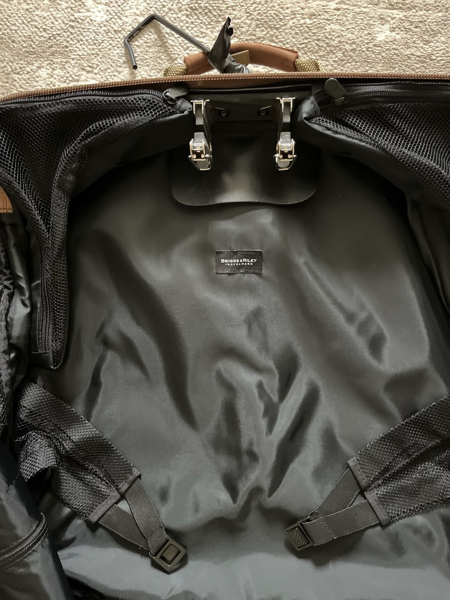 Briggs & Riley Garment Bag Brown Ballistic Nylon Leather 11