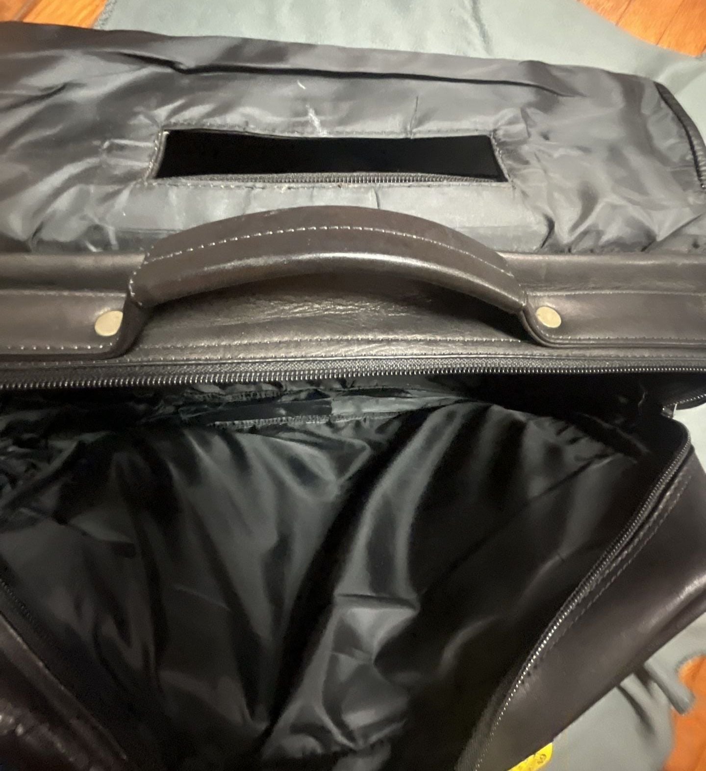 Samsonite Leather Briefcase Laptop Bag Black 7
