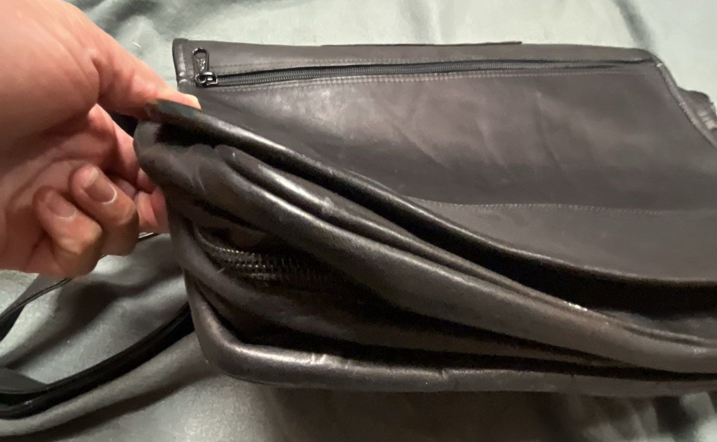 Samsonite Leather Briefcase Laptop Bag Black 16