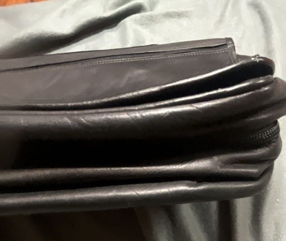 Samsonite Leather Briefcase Laptop Bag Black 14