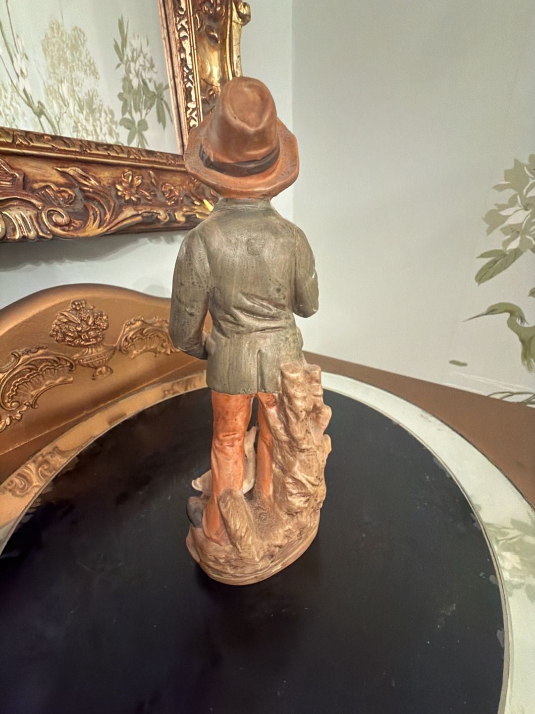 Vintage Ceramic Old Man Farmer Figurine with Pipe and Goose Made in Japan 2