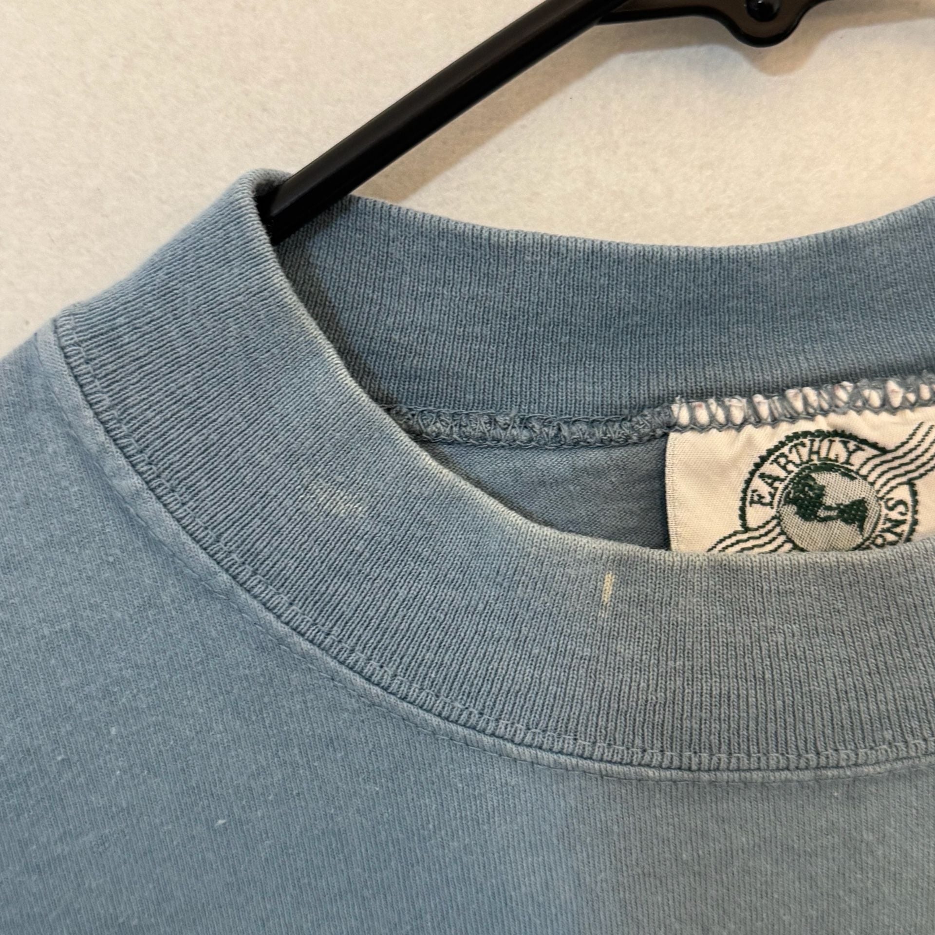 Vintage Earthly Concerns Nature Graphic Long Sleeve Shirt Large Blue 7