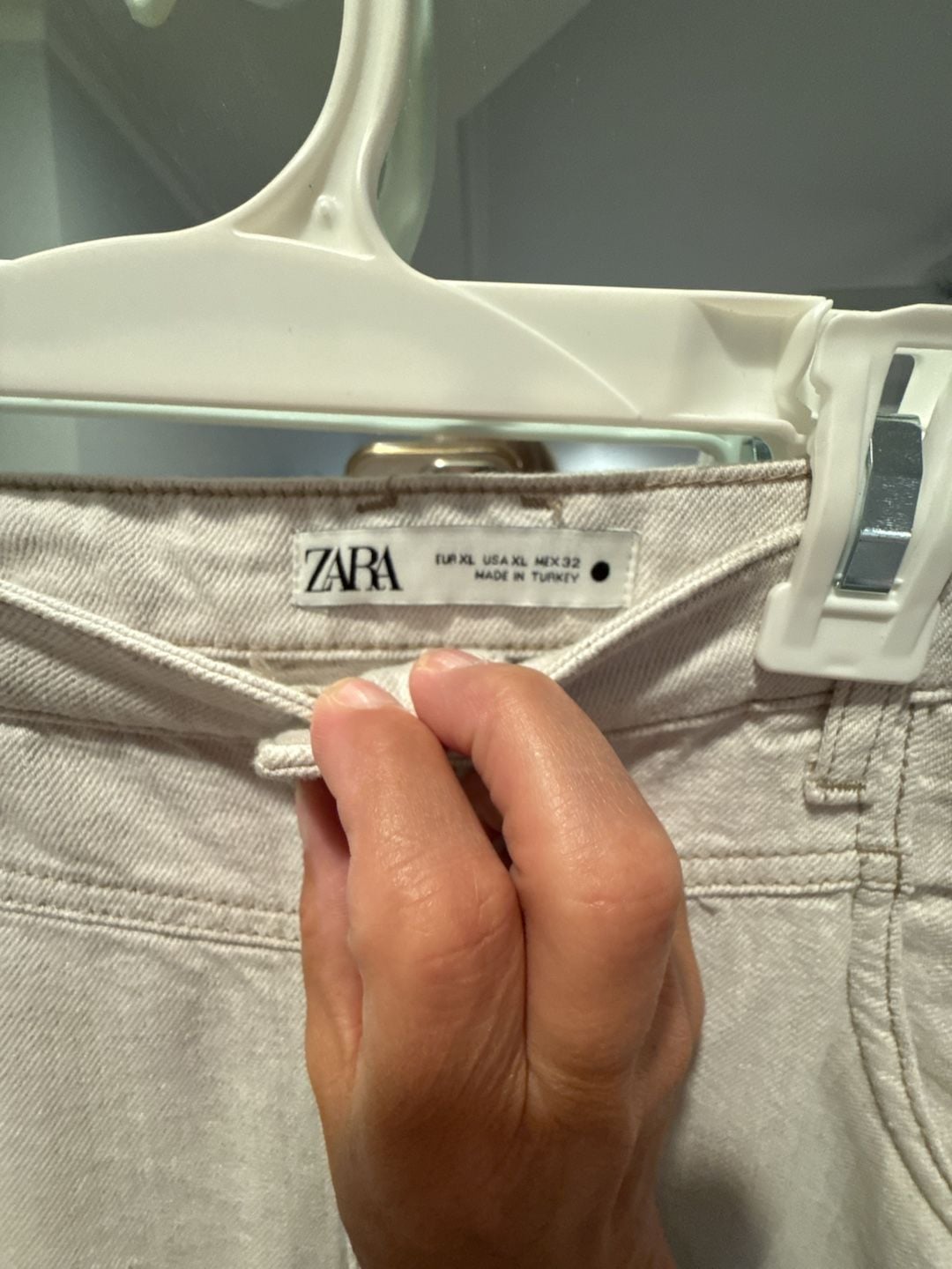 Zara Wide Leg Jeans Size Xl Off White Denim 4