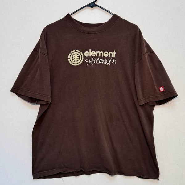 Y2K Element Sk8 Designs T-Shirt Brown Graphic Skateboarding Tee