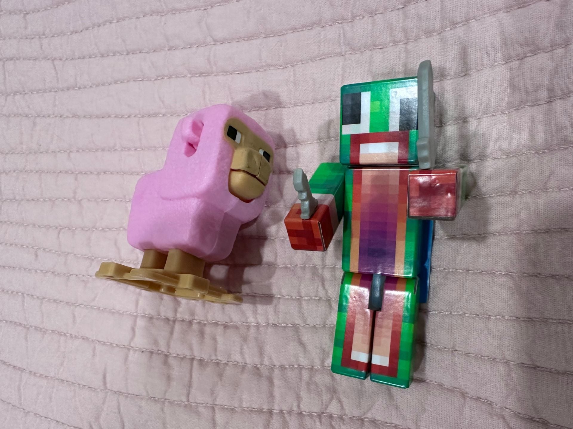 EnderToys Unspeakable Green Figure & Pink Pig Character Toy Lot 1