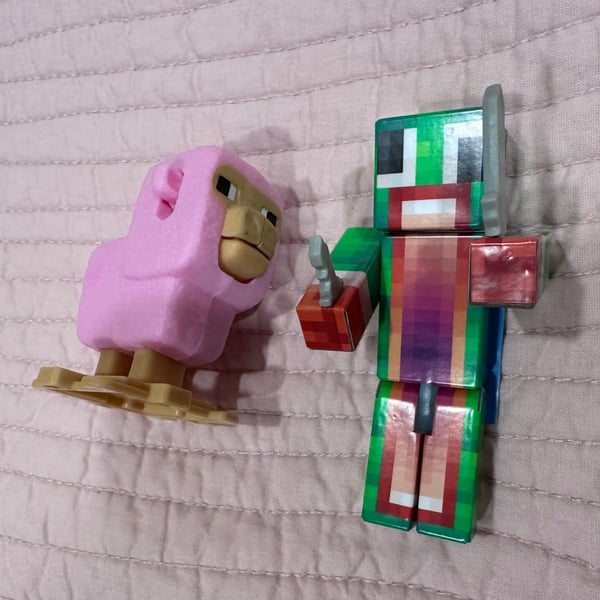 EnderToys Unspeakable Green Figure & Pink Pig Character Toy Lot