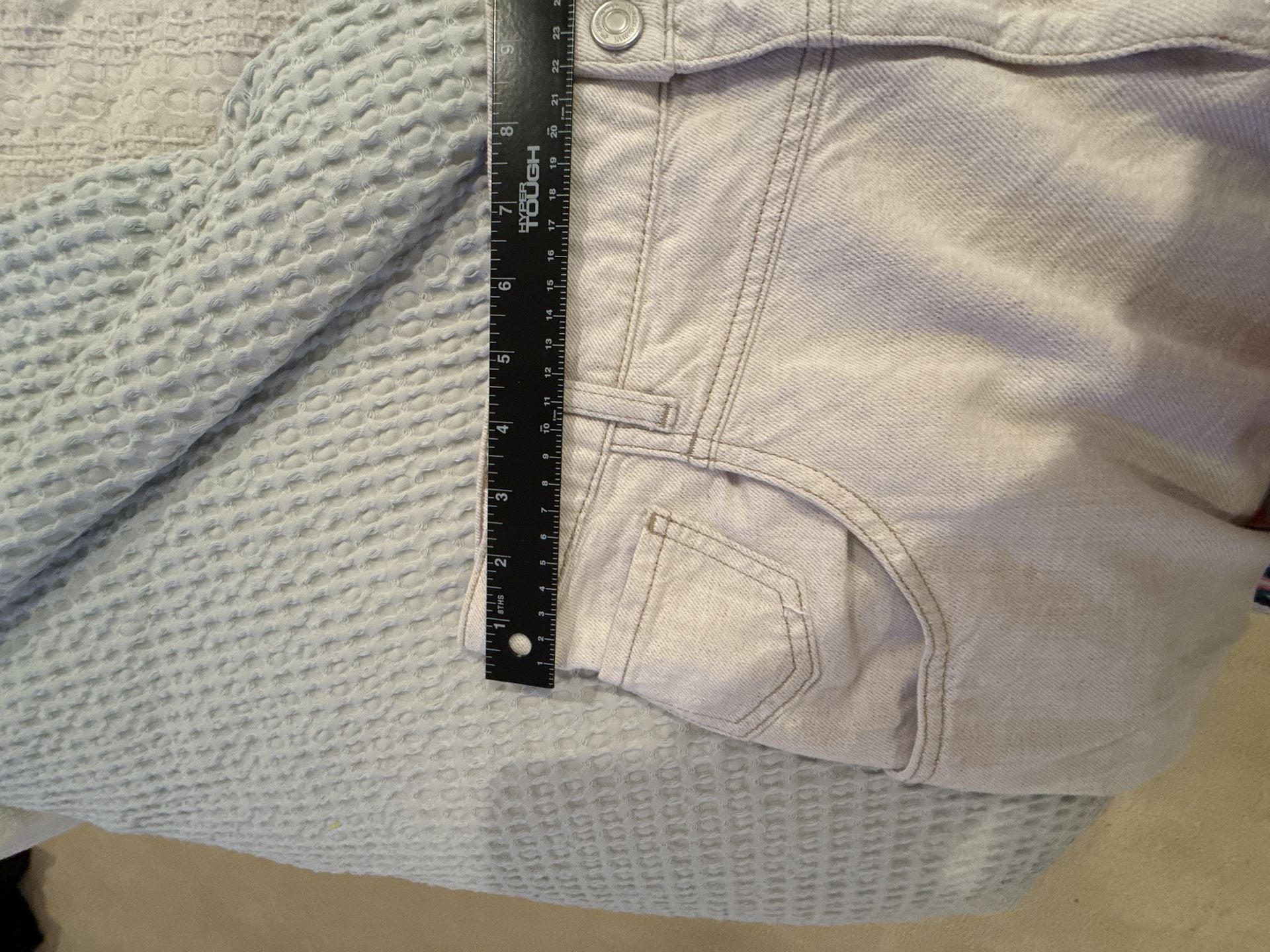Zara Wide Leg Jeans Size Xl Off White Denim 8