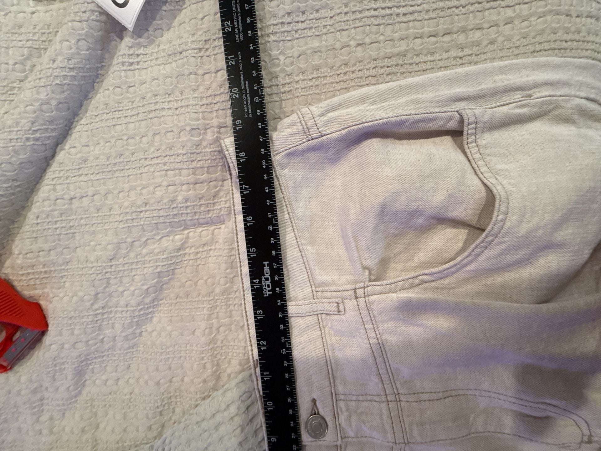 Zara Wide Leg Jeans Size Xl Off White Denim 9