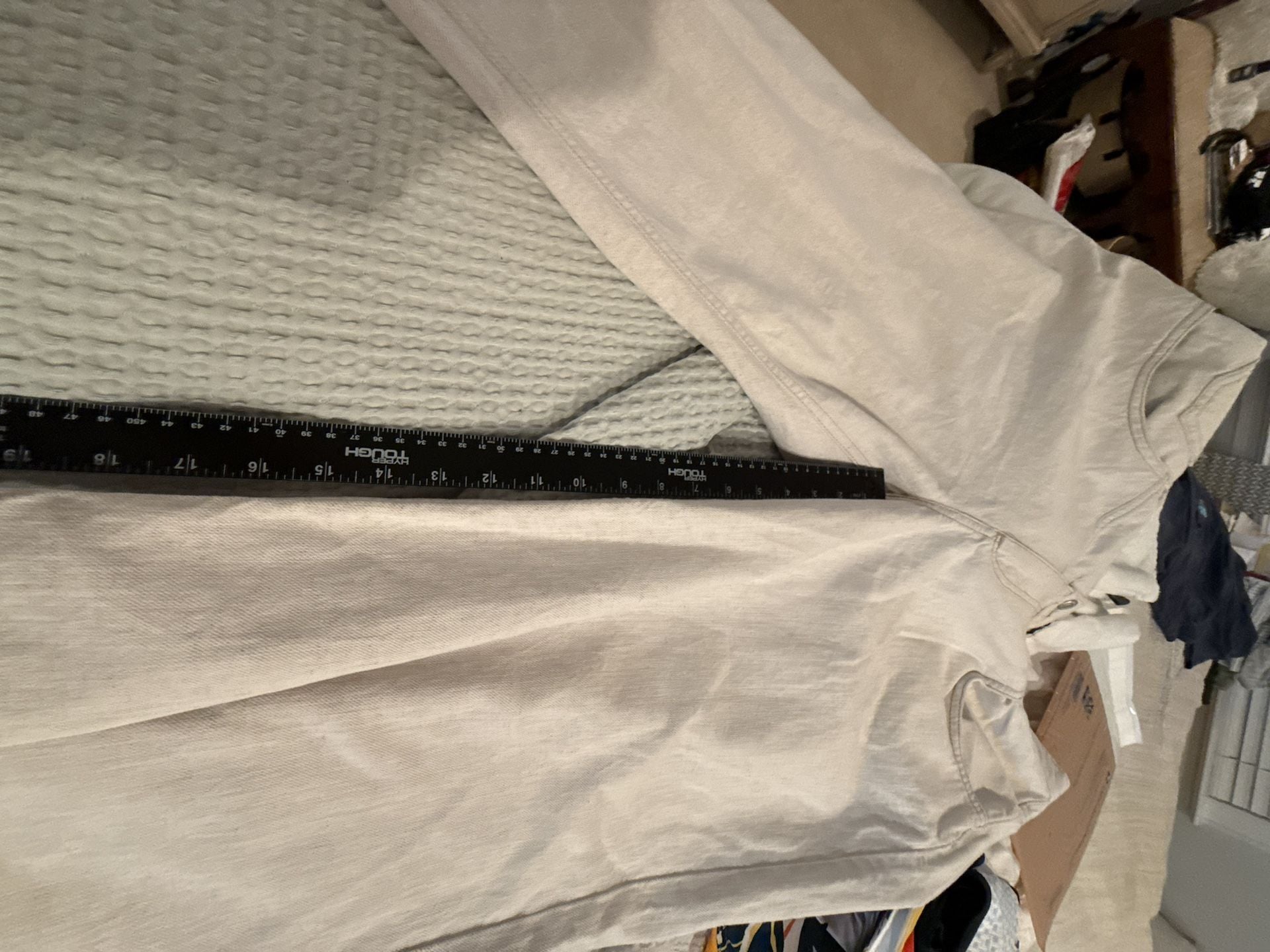 Zara Wide Leg Jeans Size Xl Off White Denim 11