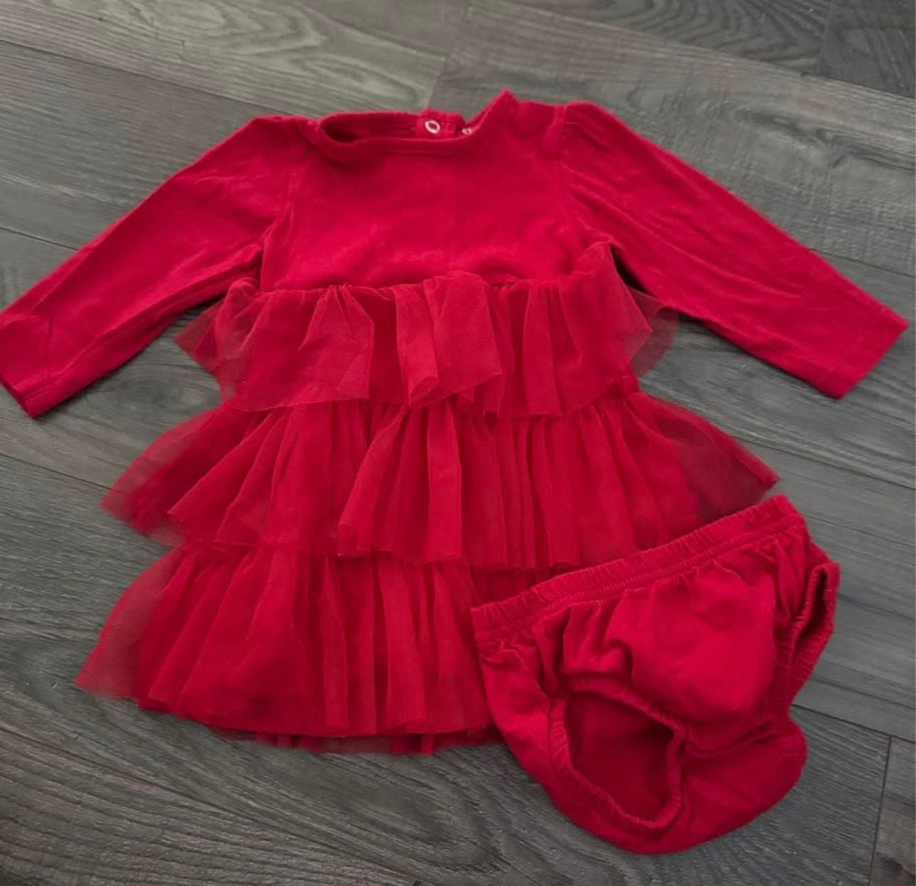 Carter's Tiered Tulle Dress Size 6-9M Red 1