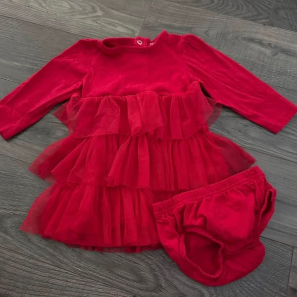 Carter's Tiered Tulle Dress Size 6-9M Red