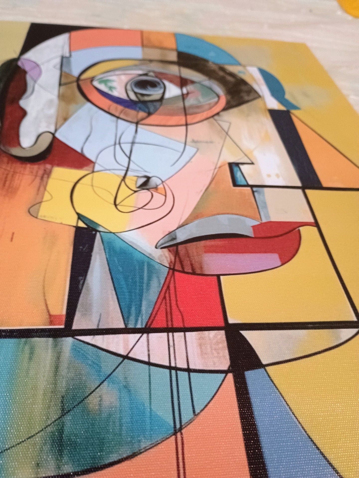 Abstract Art Wall Decor Canvas Print 12x16in Cubist Portrait 1
