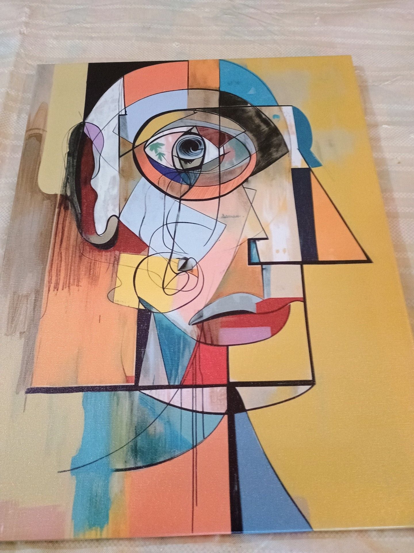 Abstract Art Wall Decor Canvas Print 12x16in Cubist Portrait 2