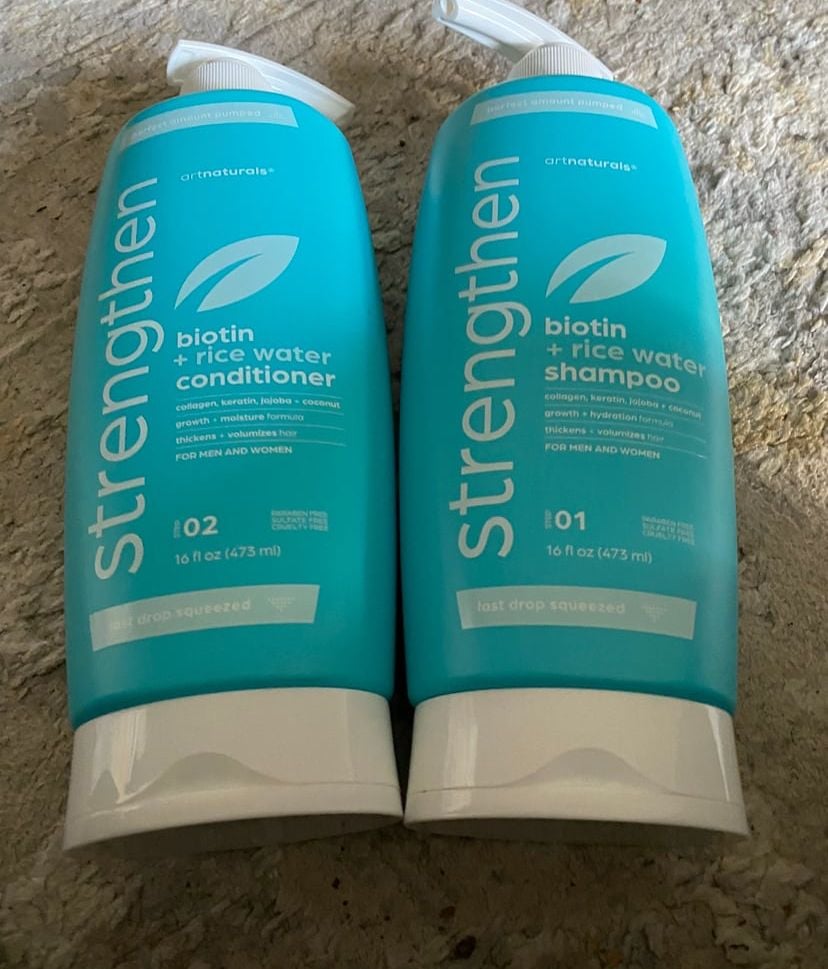 ArtNaturals Biotin + Rice Water Shampoo and Conditioner Set 1