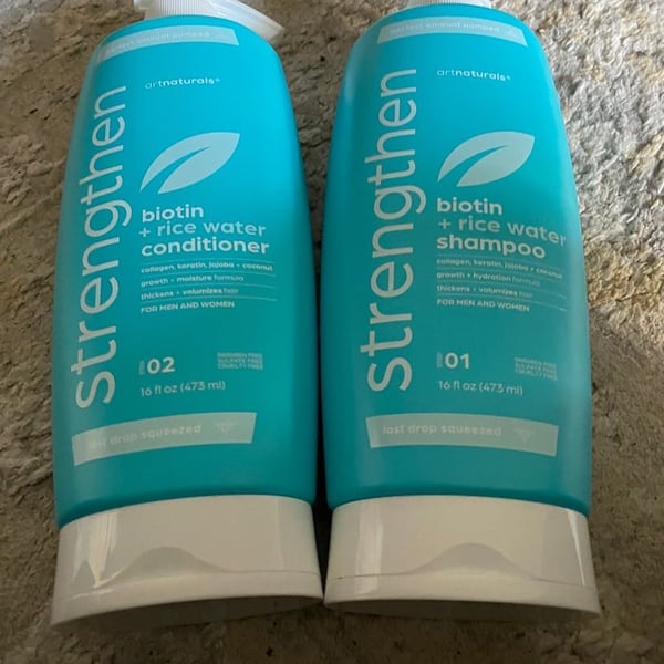 ArtNaturals Biotin + Rice Water Shampoo and Conditioner Set