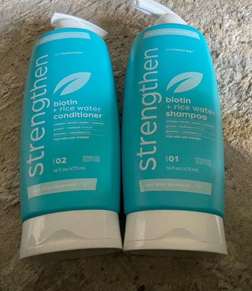 ArtNaturals Biotin + Rice Water Shampoo and Conditioner Set 3