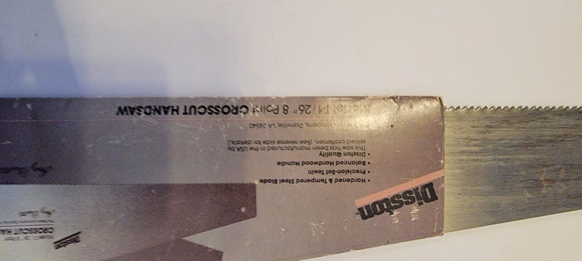 Disston Model T-1 Handsaw 26 Inch 8 Point Crosscut 8