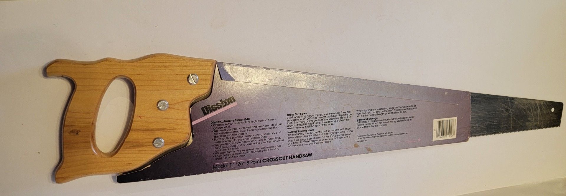 Disston Model T-1 Handsaw 26 Inch 8 Point Crosscut 9