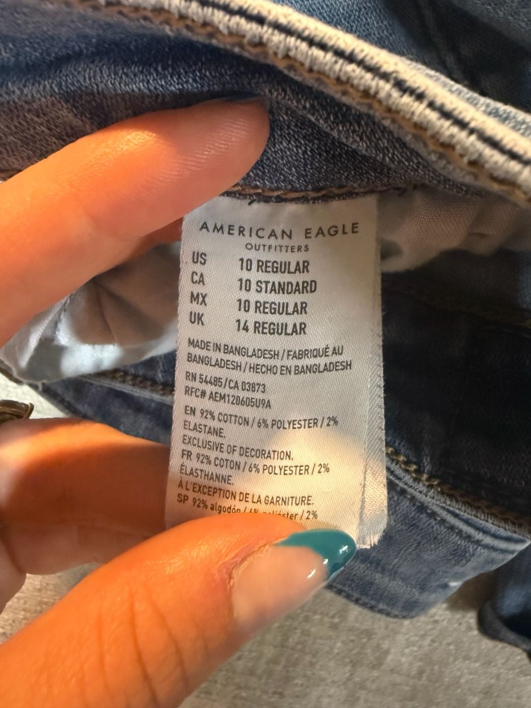 American Eagle Super Stretch Skinny Jeans Size 10 Regular Blue Denim 4