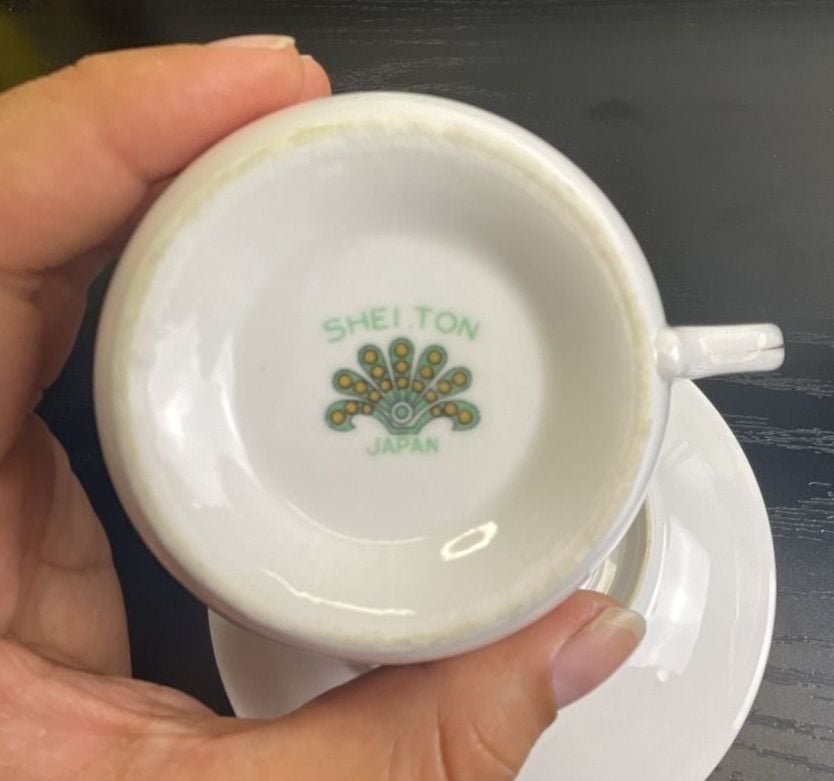 Shelton Vintage Floral Teacup And Saucer Set Gold Trim Japan 7