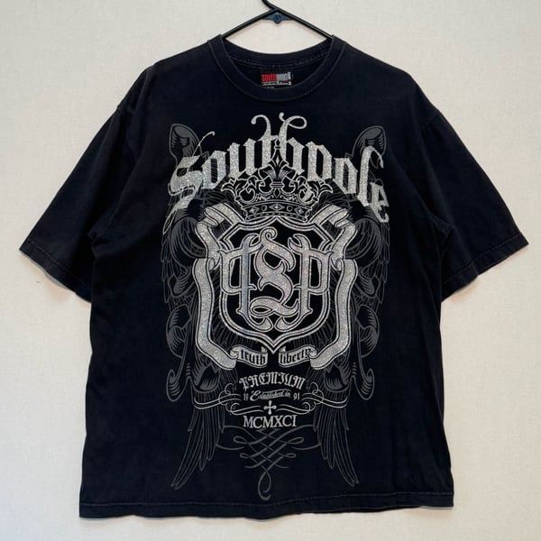 Y2K Vintage Southpole Graphic Print T-Shirt Black