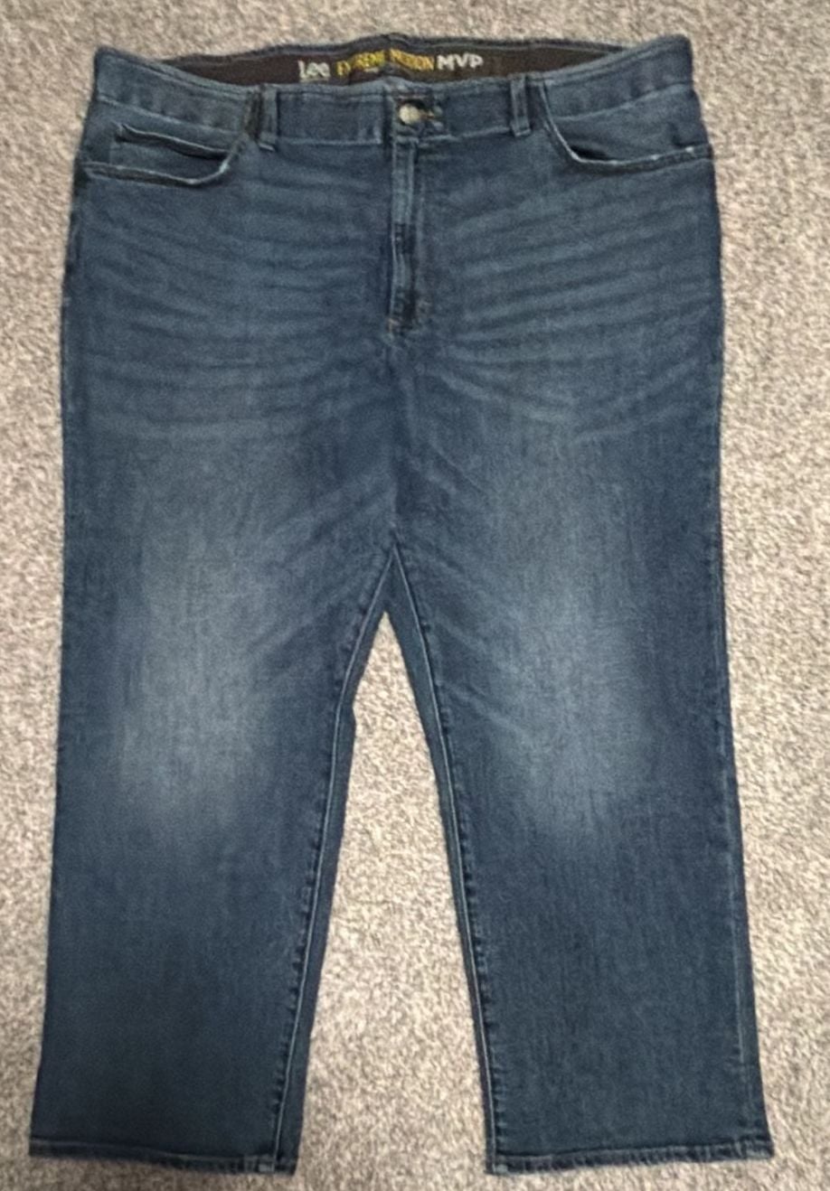 Lee Extreme Motion MVP Straight Jeans Size 46X27 Blue Relaxed Fit 2