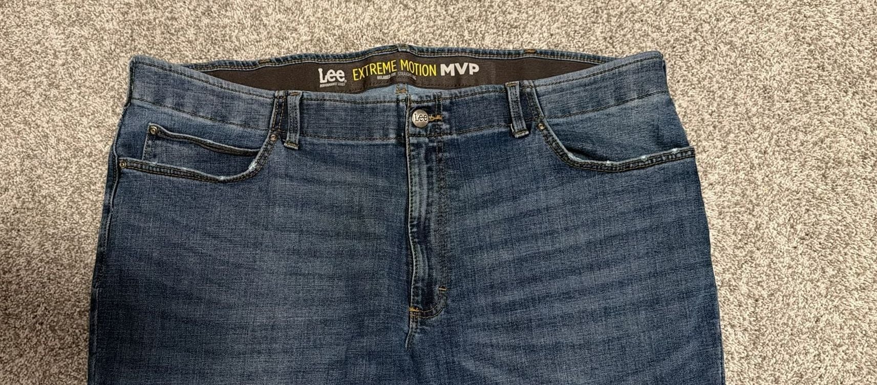 Lee Extreme Motion MVP Straight Jeans Size 46X27 Blue Relaxed Fit 3