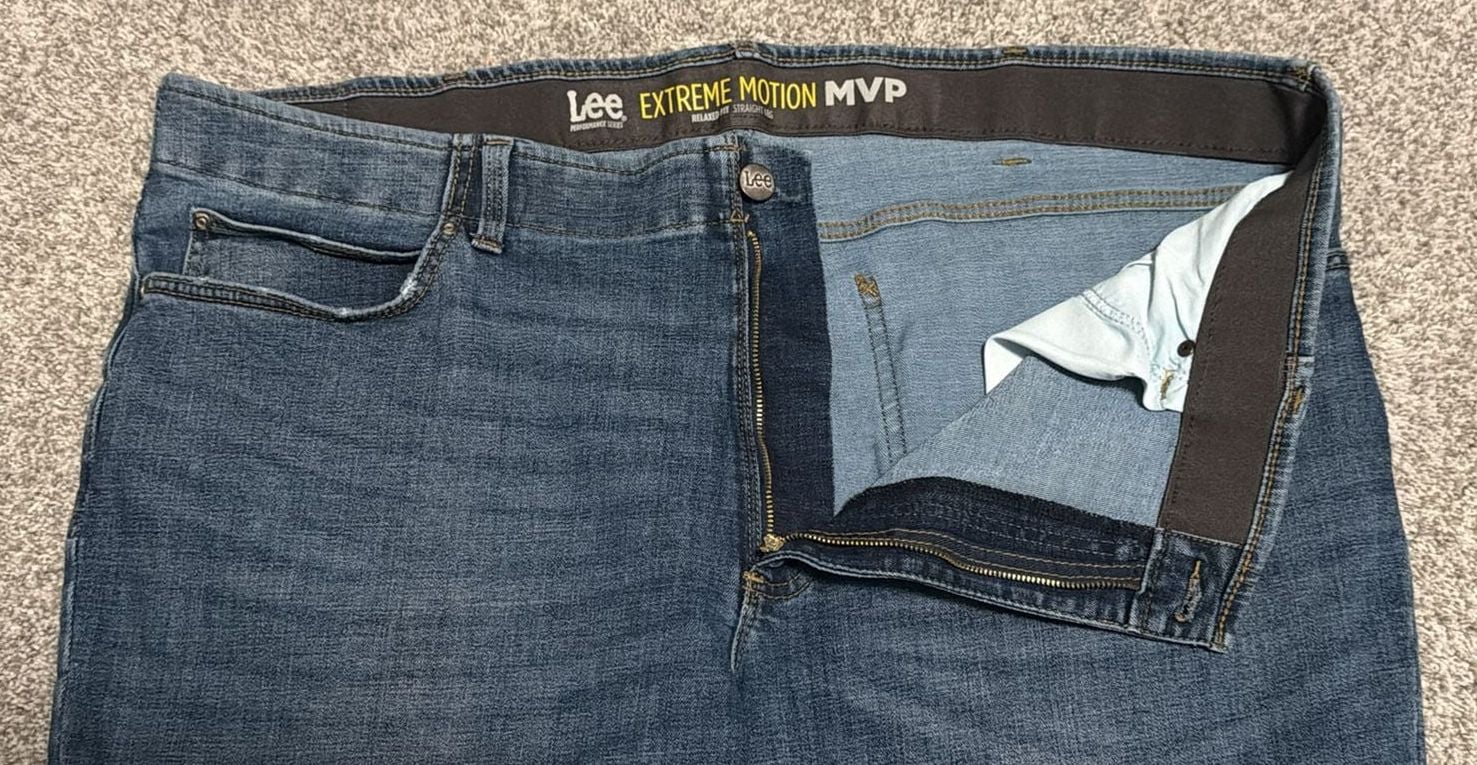 Lee Extreme Motion MVP Straight Jeans Size 46X27 Blue Relaxed Fit 4
