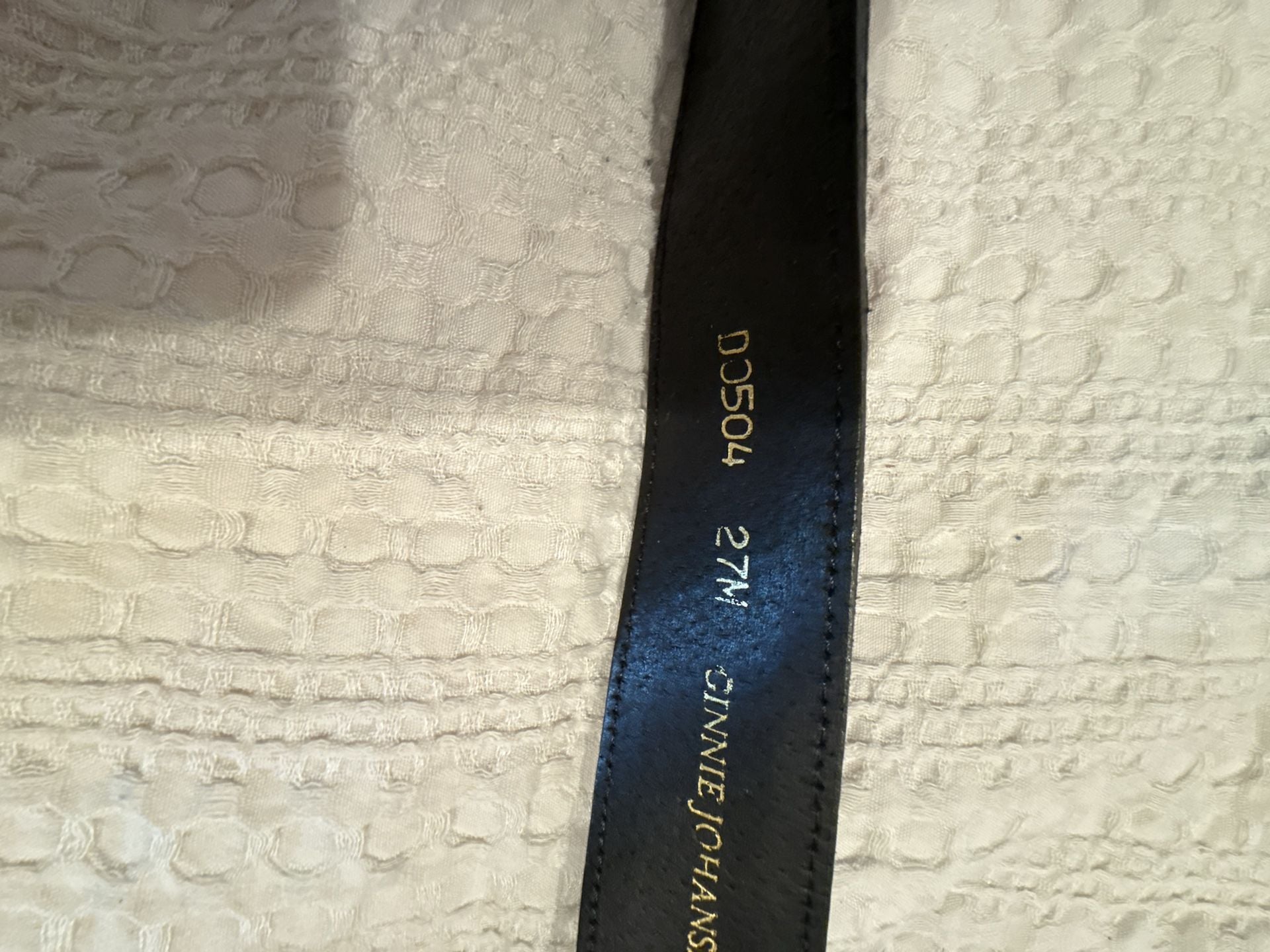 Ginnie Johansen Beaded Leather Belt Size 27M Black Multicolored 4