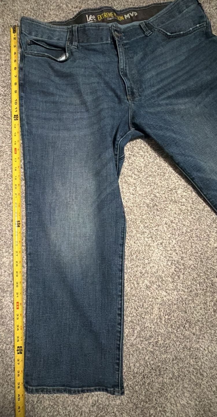 Lee Extreme Motion MVP Straight Jeans Size 46X27 Blue Relaxed Fit 7