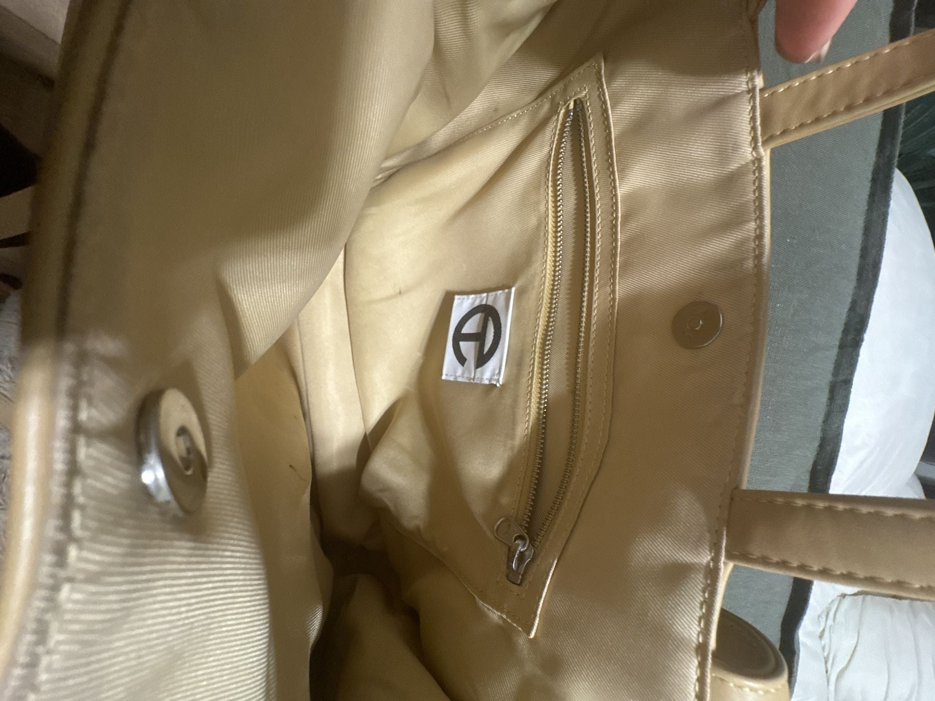 Telfar Medium Shopping Bag Cream Faux Leather Tote 4