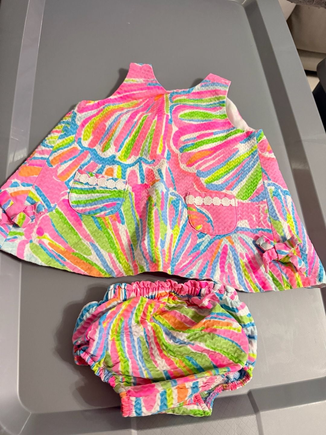 Lilly Pulitzer Dress And Bloomer Set Size 6-12 Months Multicolor Shell 1