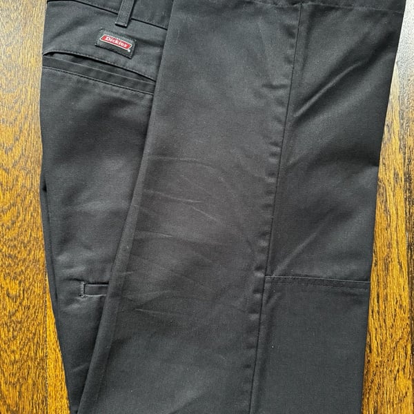 PANTS Dickies 33x29 Black Double Knee Work Pants TWILL UTILITY W/O BUTTON (1)