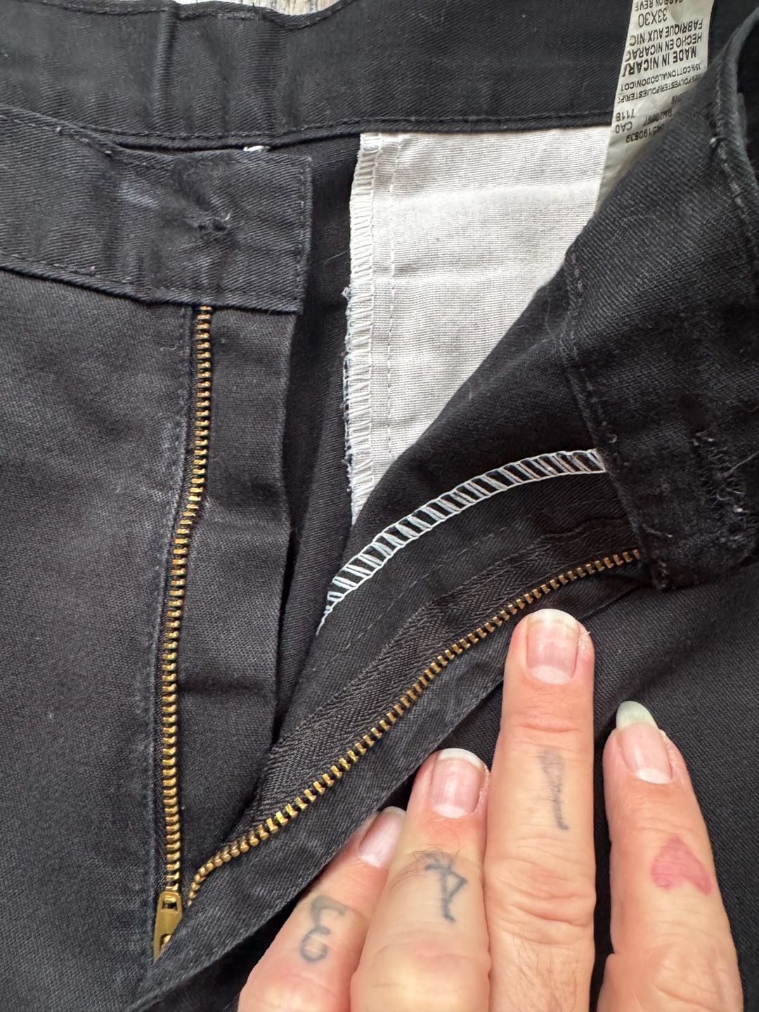 PANTS Dickies 33x29 Black Double Knee Work Pants TWILL UTILITY W/O BUTTON (1) 8