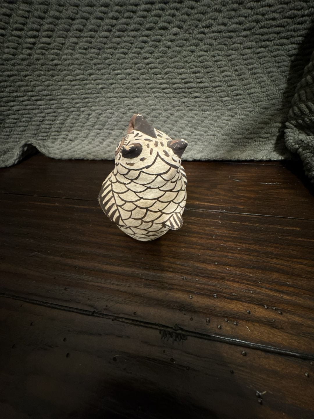 Rare Vintage Signed Nellie Bica ZUNI Pottery Owl 3" T, Authentic 2
