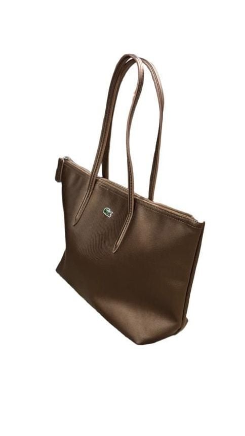 Lacoste L.12.12 Large Tote Bag Brown Synthetic Zip 3