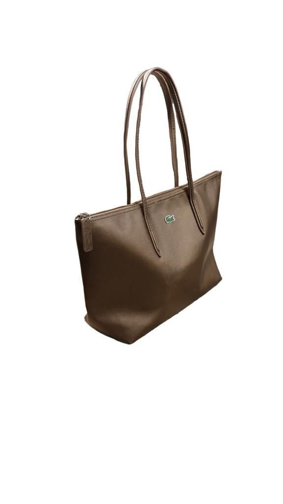 Lacoste L.12.12 Large Tote Bag Brown Synthetic Zip 4