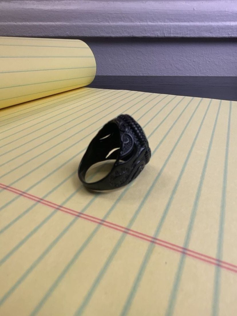 Vintage Ottoman Style Green Stone Black Ring 3