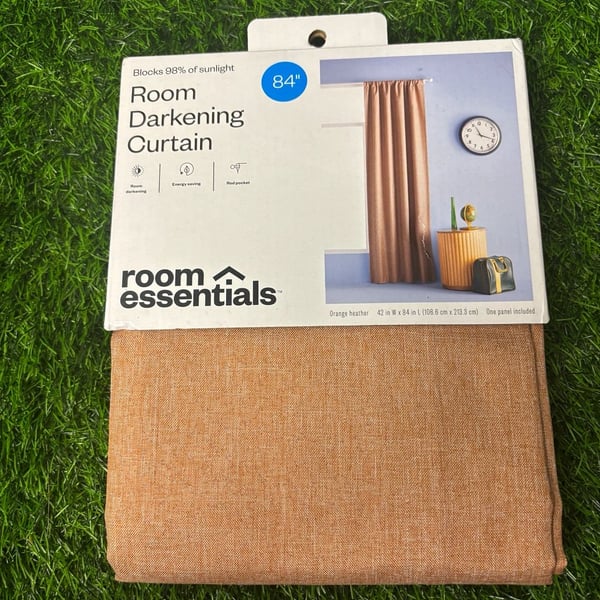 Room Essentials Room Darkening Curtain 42 in W x 84 in L Orange Heather