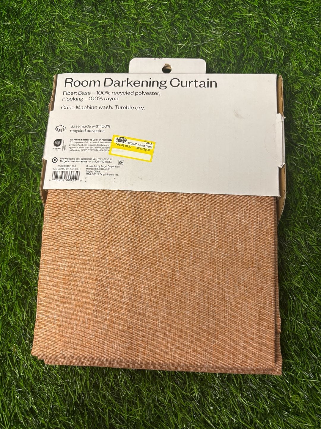 Room Essentials Room Darkening Curtain 42 in W x 84 in L Orange Heather 2