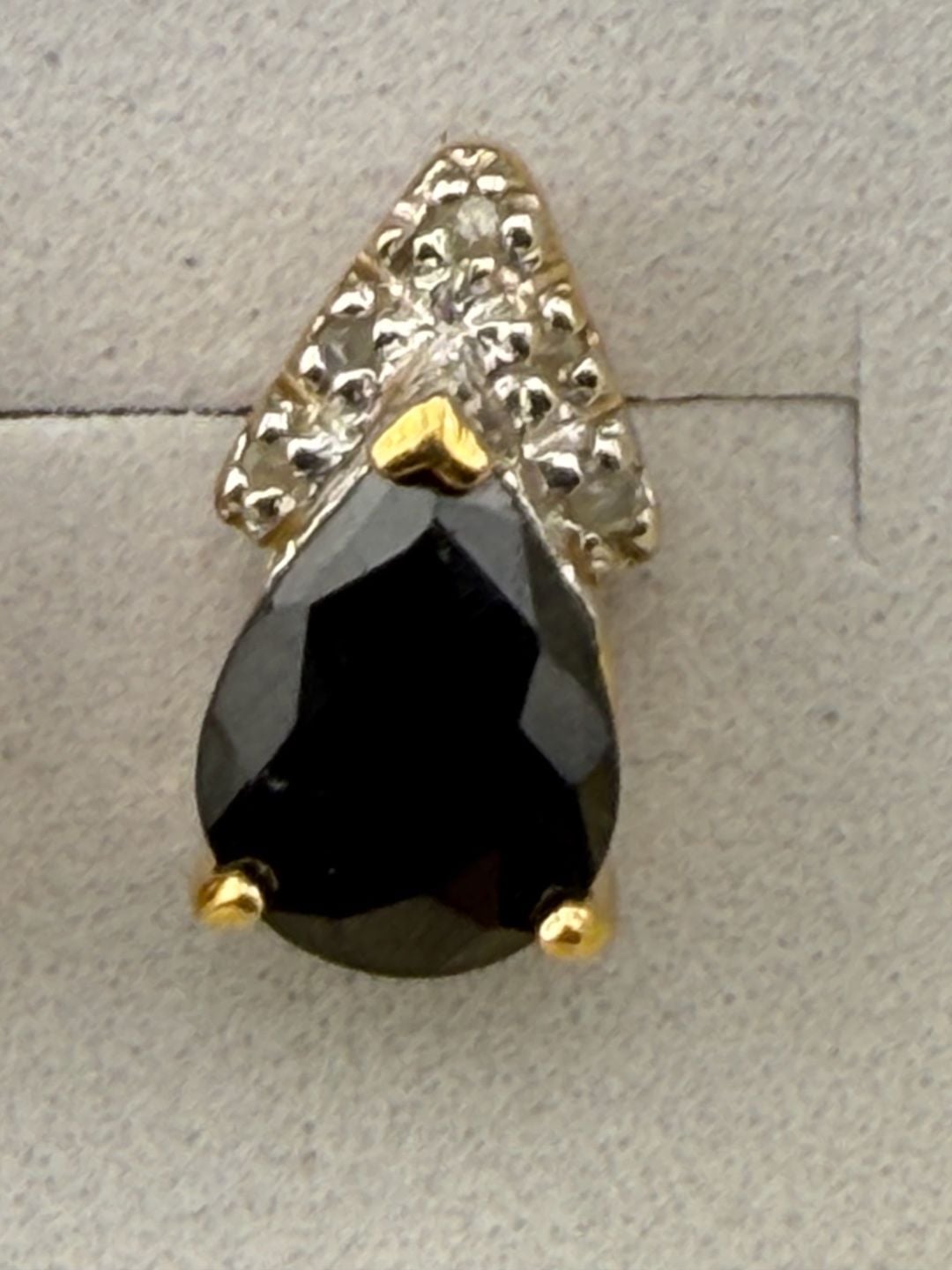 A. M. G. Sapphire Diamond Earrings Style 105 Sterling Silver Pear Black 5